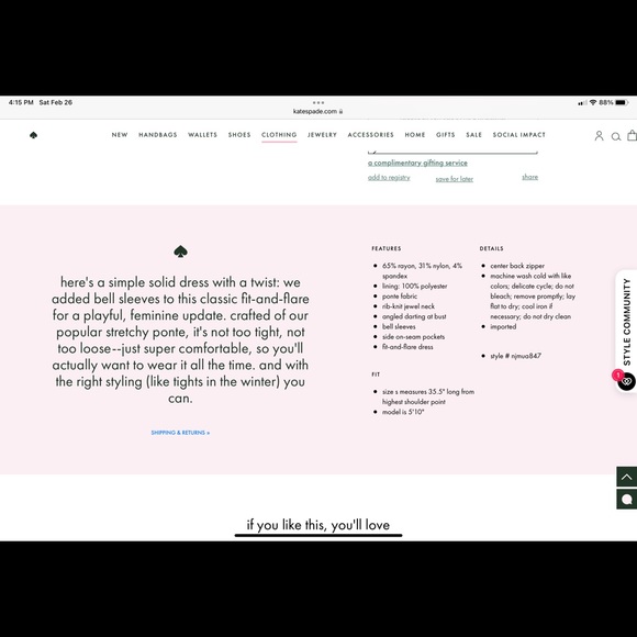 Kate Spade Domino Dot Flounce Sleeve Ponte Fit and Flair Dress - Picture 4 of 7